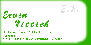 ervin mittich business card